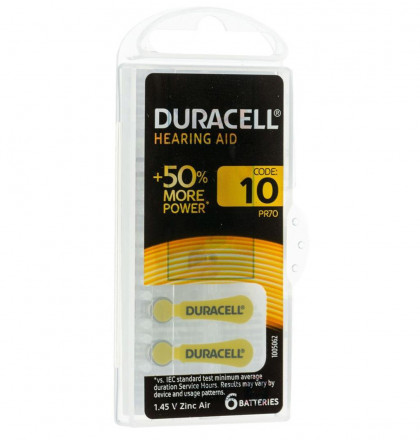 Батарейки Duracell Hearing AID 10